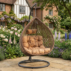 Saltram - Single Egg Chair in Brown on Brown