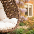 Saltram - Single Egg Chair in Cream on Brown