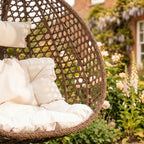 Saltram - Single Egg Chair in Cream on Brown