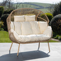 Chartwell - 2 Seat Standing Egg Chair in Cream on Natural