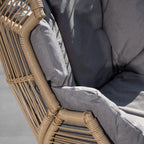 Cragside - Standing Egg Chair & Footstool in Grey on Natural