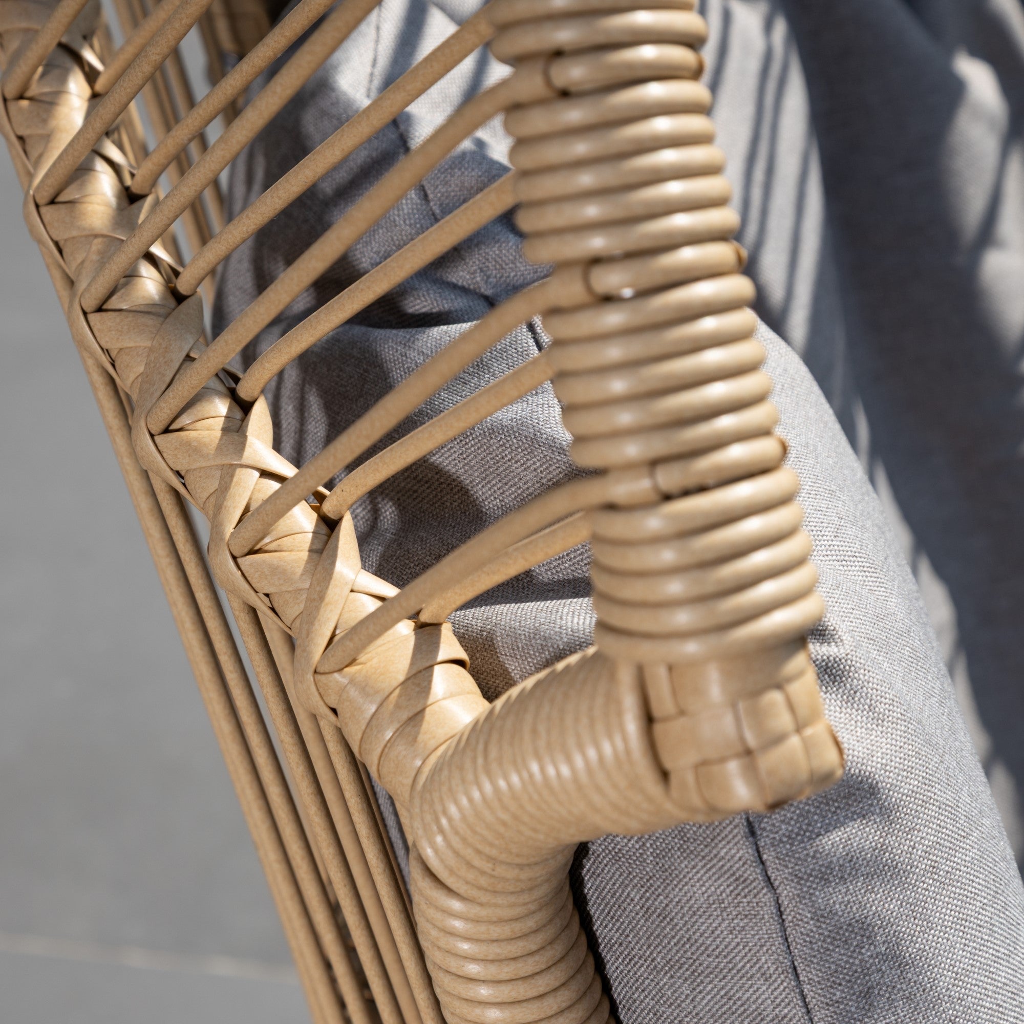 Cragside - Standing Egg Chair & Footstool in Grey on Natural