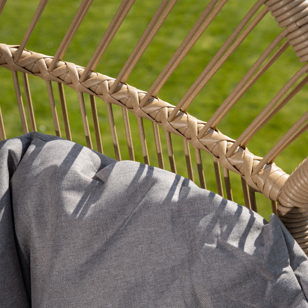Cragside - Standing Egg Chair & Footstool in Grey on Natural