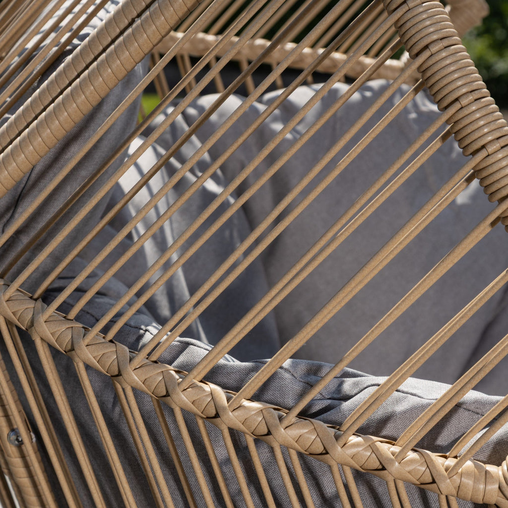 Cragside - Standing Egg Chair & Footstool in Grey on Natural
