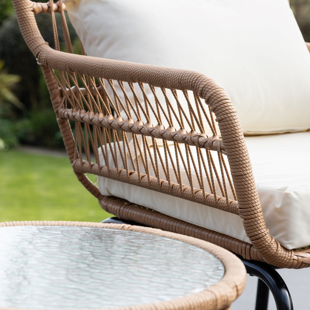 Stourhead - 3 Piece Patio Set in Cream on Natural