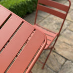 Hidcote - Folding Patio Set in Terracotta Red