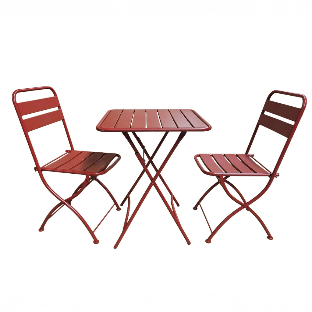 Hidcote - Folding Patio Set in Terracotta Red
