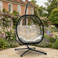 Calke - Single Egg Chair in White on Black