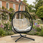 Calke - Single Egg Chair in White on Black