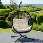 Calke - Single Egg Chair in White on Black