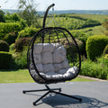 Calke - Single Egg Chair in Light Grey on Black