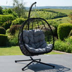 Calke - Single Egg Chair in Dark Grey on Black