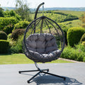 Dunham - Single Egg Chair in Dark Grey on Grey