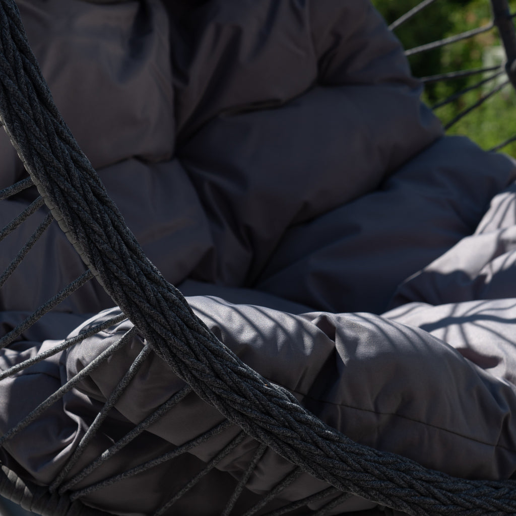 Dunham - Single Egg Chair in Dark Grey on Grey