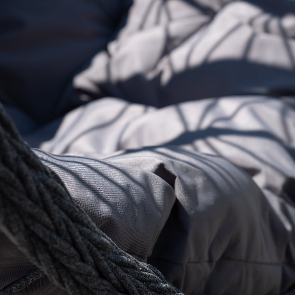 Dunham - Single Egg Chair in Dark Grey on Grey