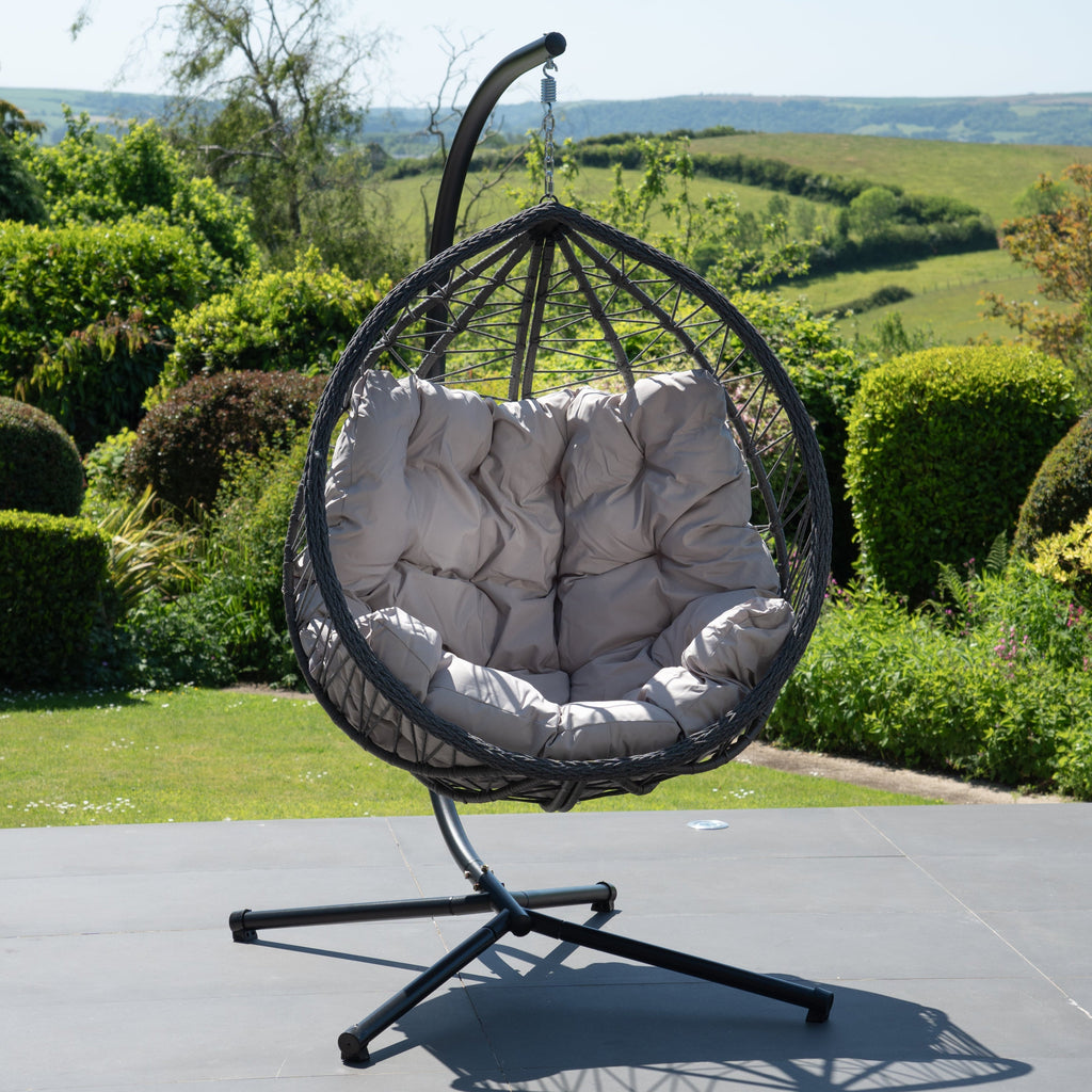 Dunham - Single Egg Chair in Light Grey on Grey