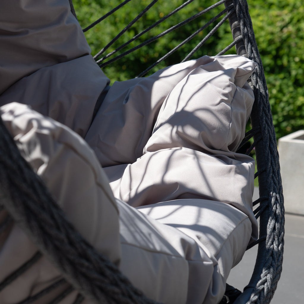 Dunham - Single Egg Chair in Light Grey on Grey