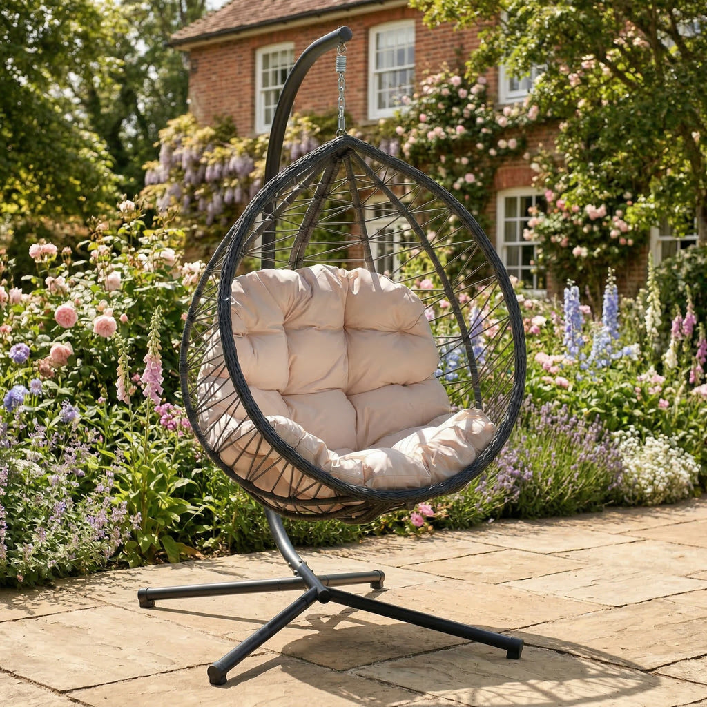 Dunham - Single Egg Chair in Cream on Grey