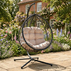 Dunham - Single Egg Chair in Cream on Grey