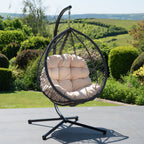 Dunham - Single Egg Chair in Cream on Grey