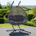Petworth - Double Egg Chair in Dark Grey on Grey