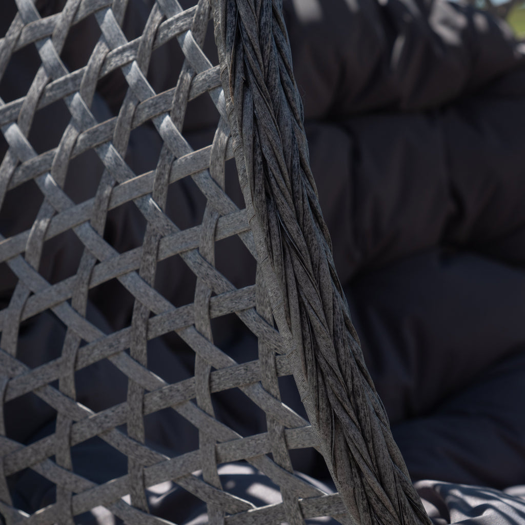 Petworth - Double Egg Chair in Dark Grey on Grey