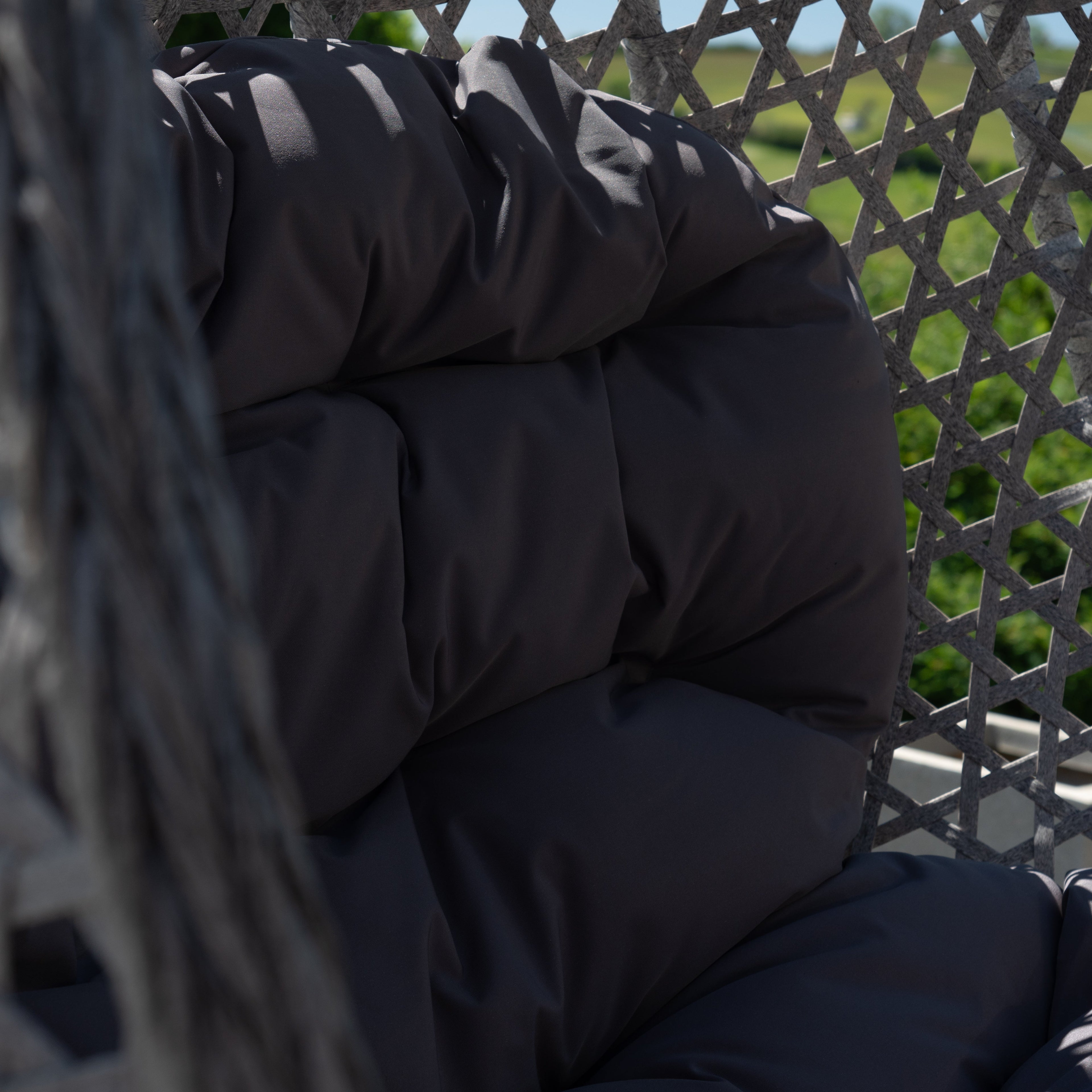 Petworth - Double Egg Chair in Dark Grey on Grey