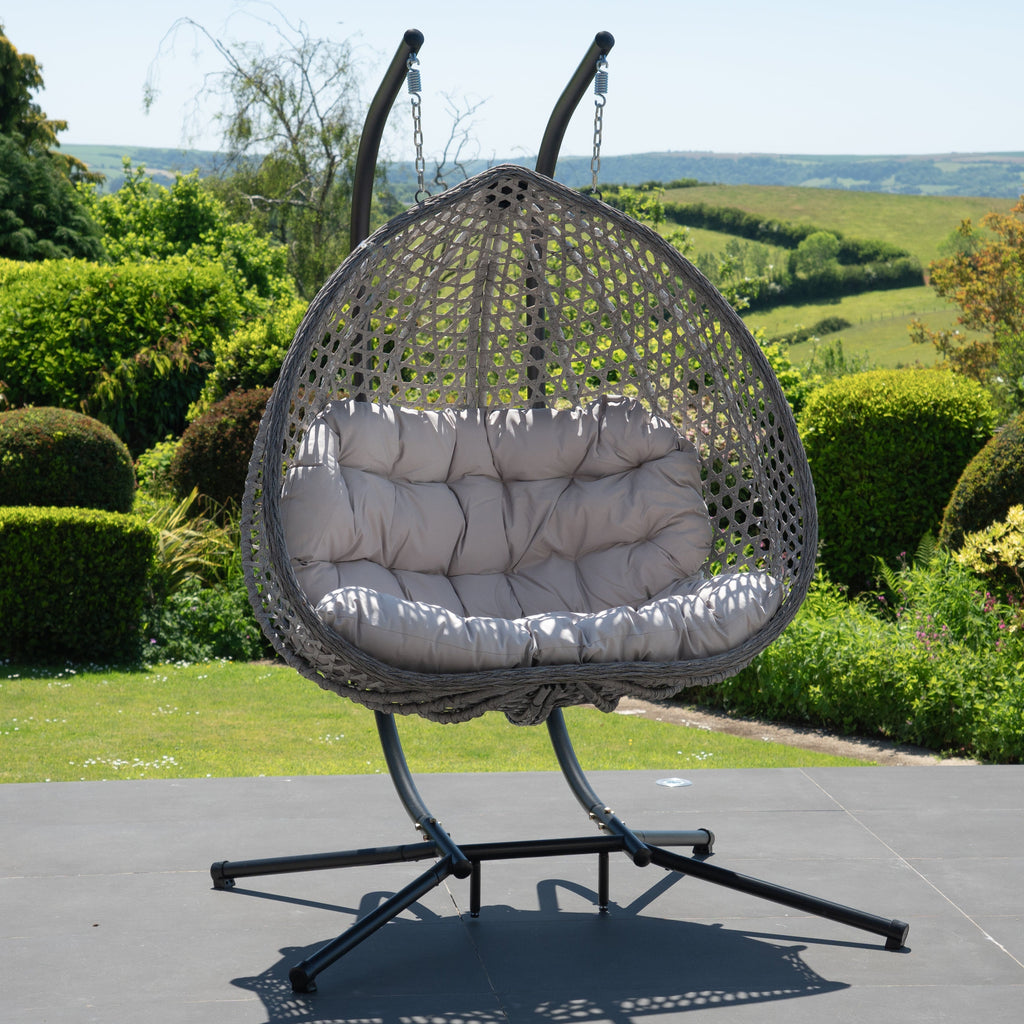 Petworth - Double Egg Chair in Light Grey on Grey