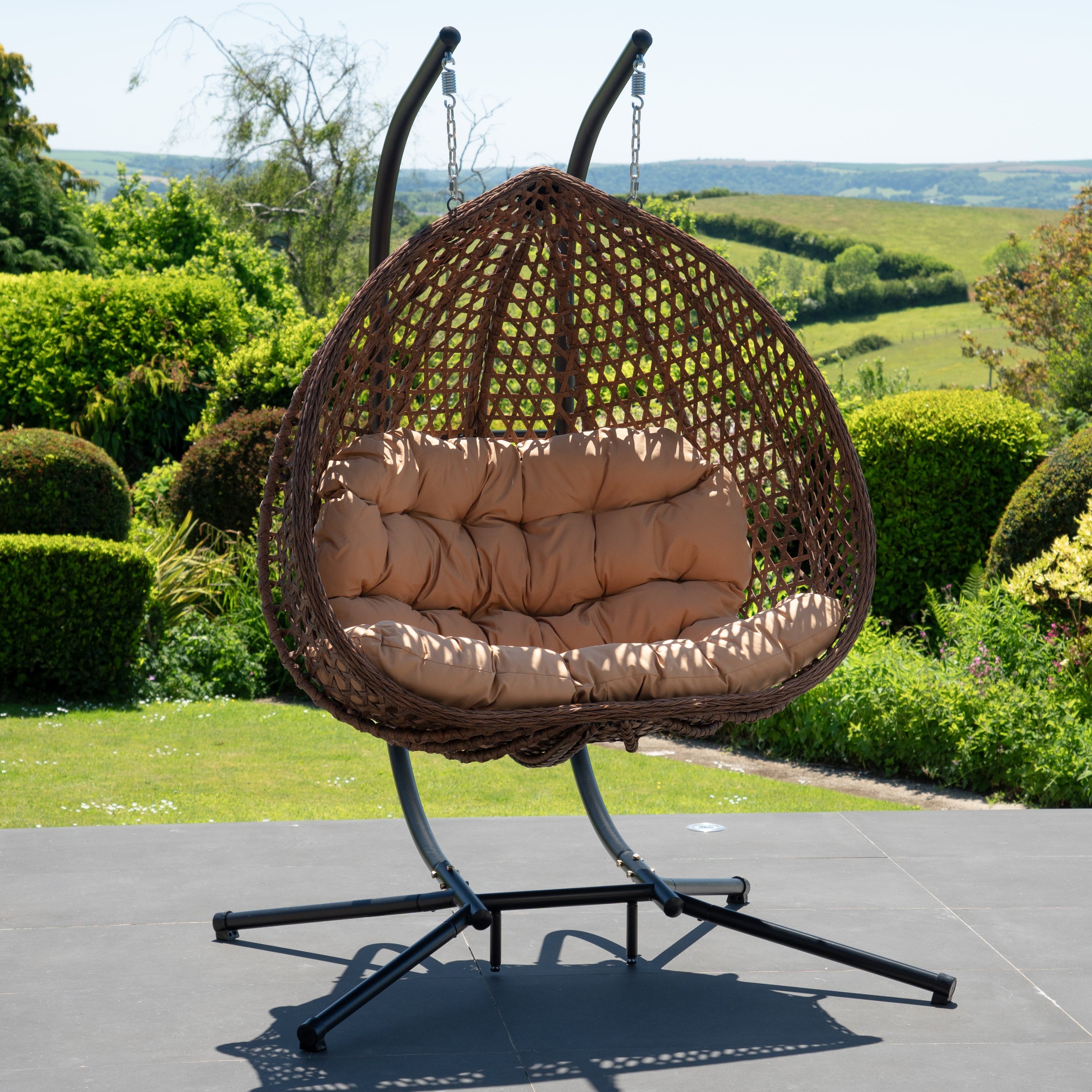 Petworth - Double Egg Chair in Brown on Brown