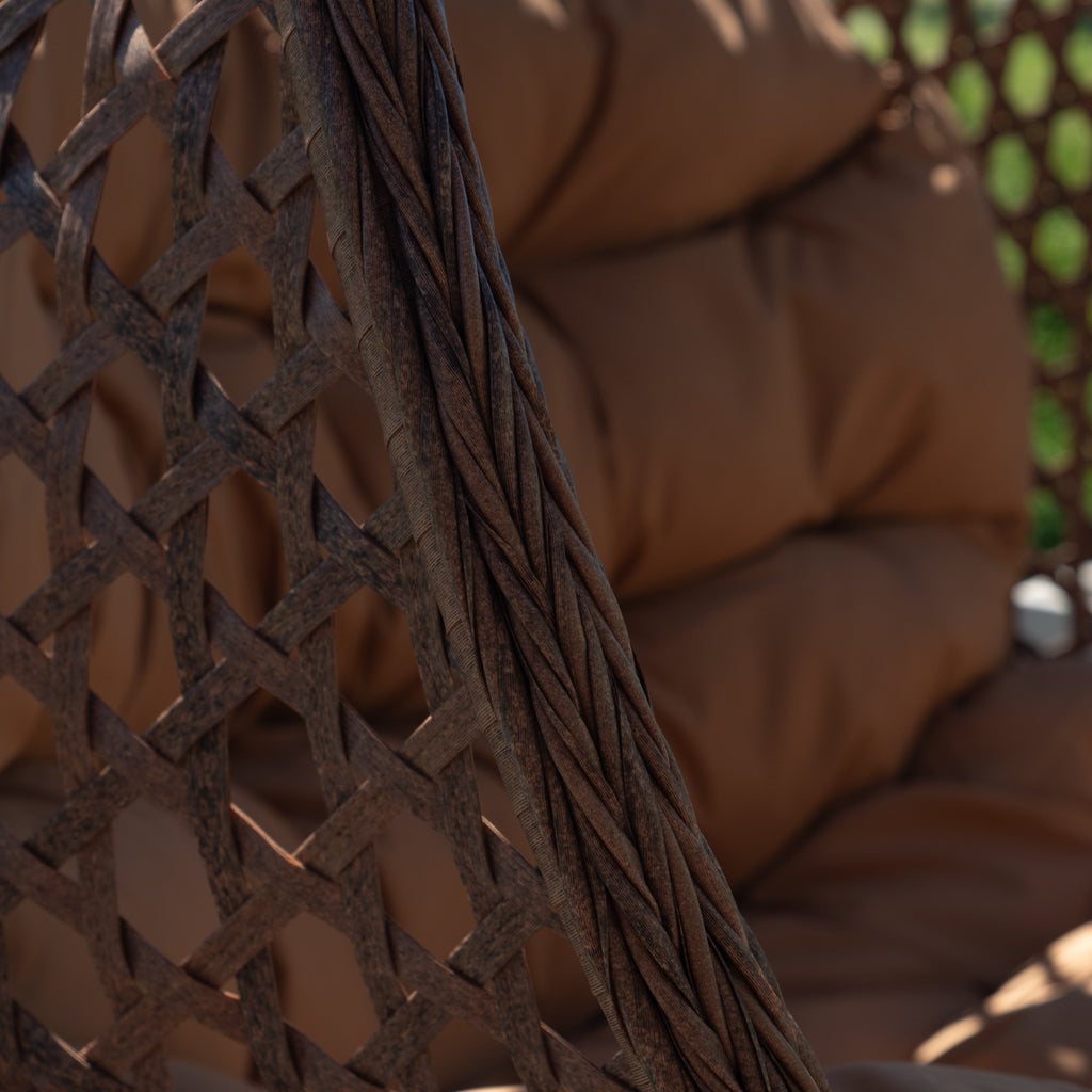 Petworth - Double Egg Chair in Brown on Brown