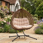 Petworth - Double Egg Chair in Cream on Brown