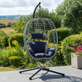 Cotehele - Single Egg Chair in Dark Grey on Grey