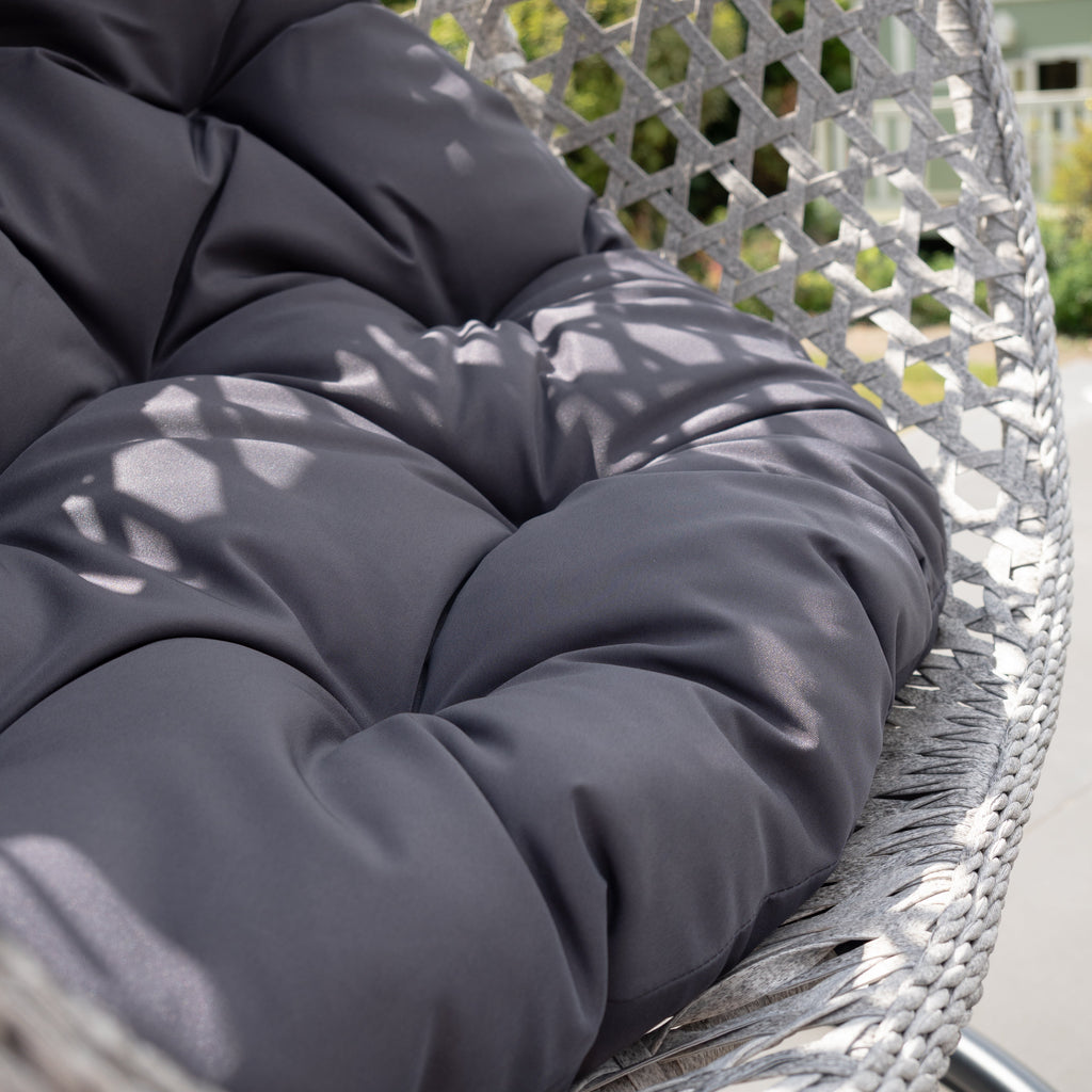 Attingham - Single Egg Chair in Dark Grey on Grey