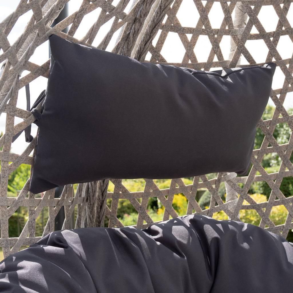 Attingham - Single Egg Chair in Dark Grey on Grey