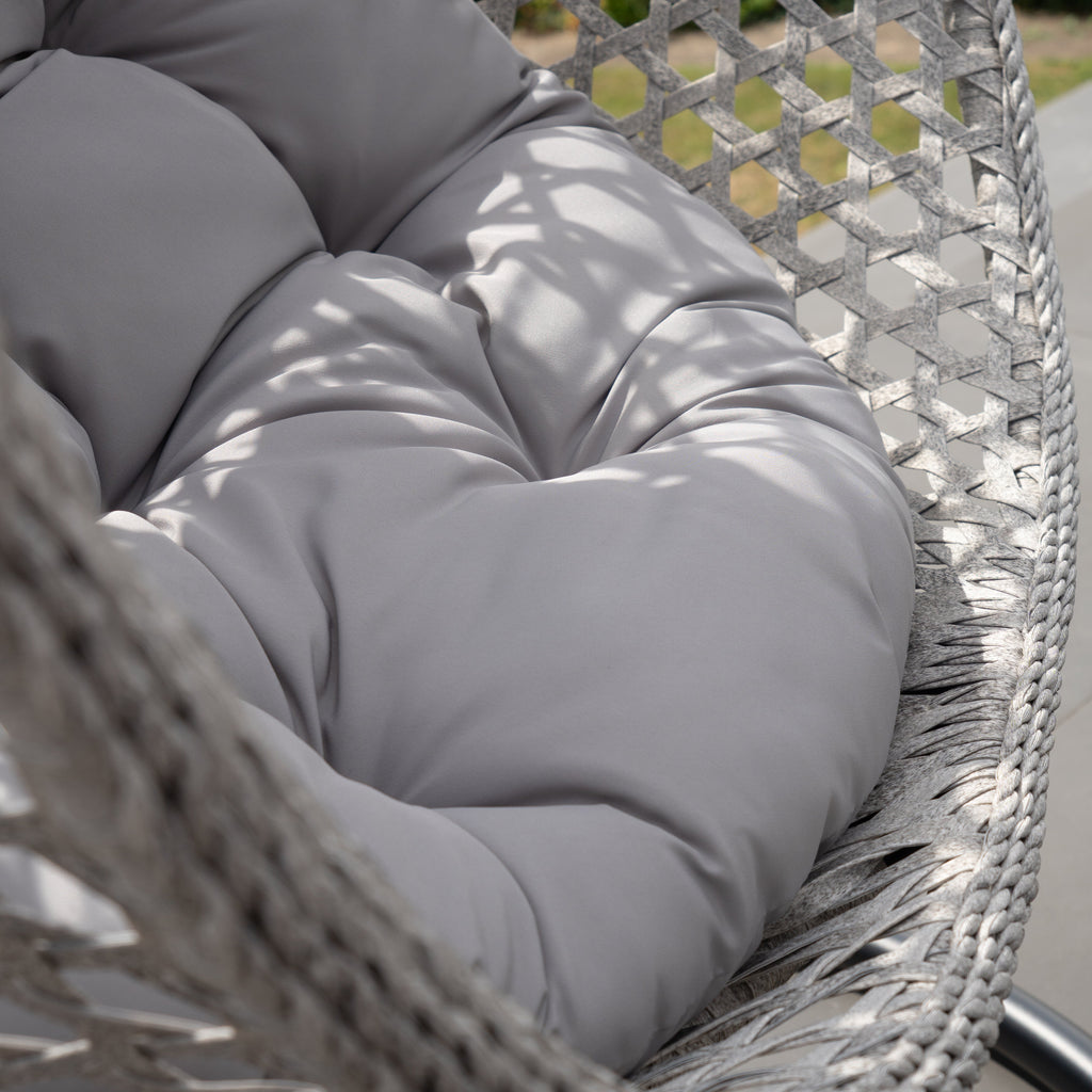 Attingham - Single Egg Chair in Light Grey on Grey