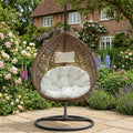 Attingham - Single Egg Chair in Cream on Brown