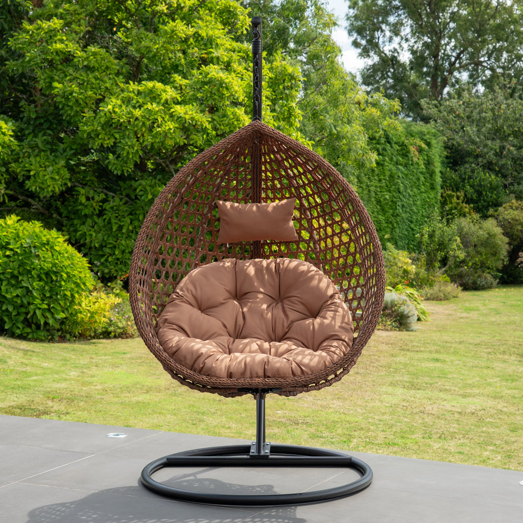 Attingham - Single Egg Chair in Brown on Brown