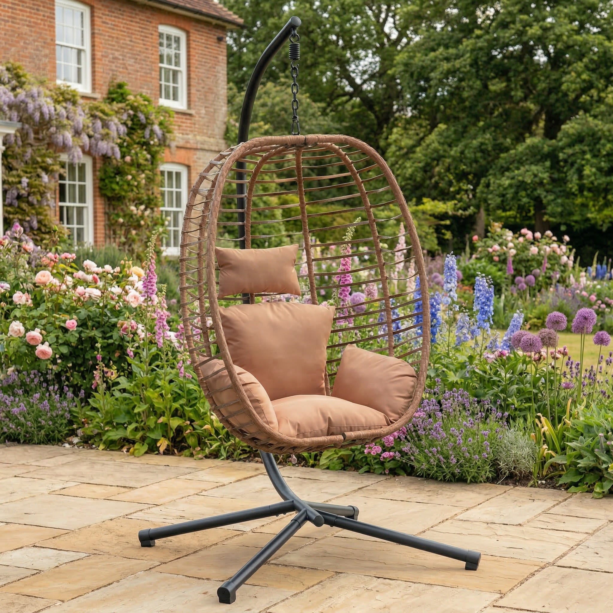 Cotehele - Single Egg Chair in Brown on Brown