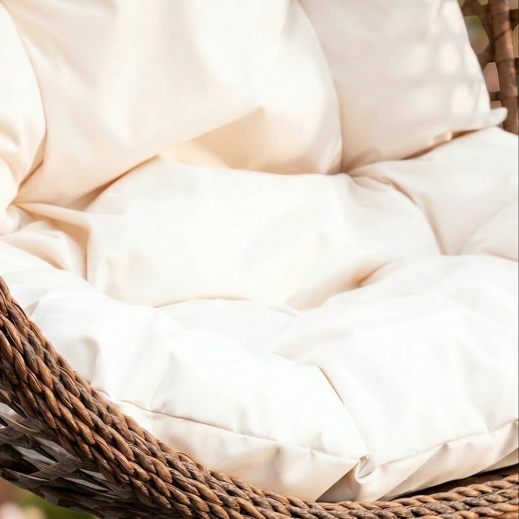 Bodiam - Double Egg Chair in Cream on Brown