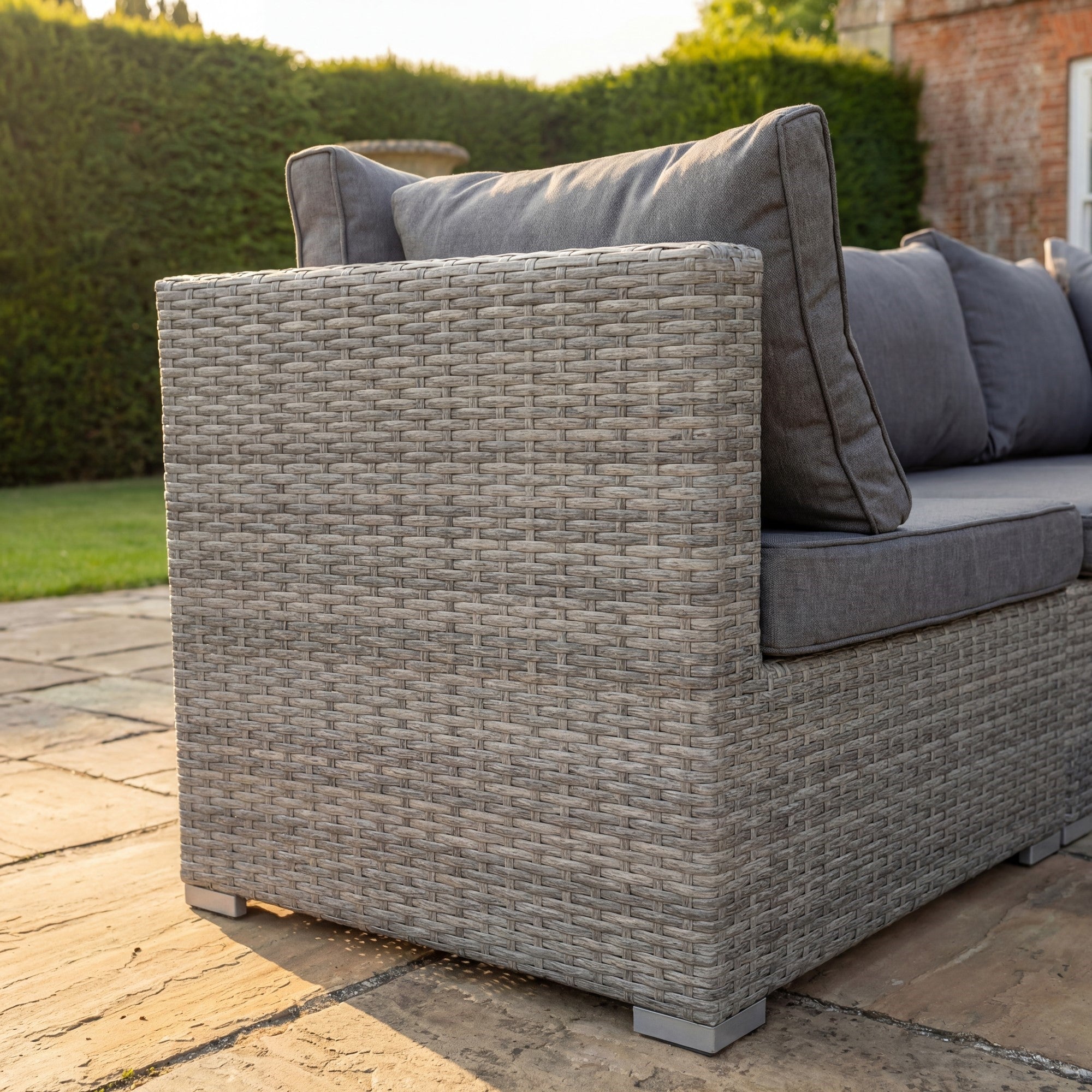 Anglesey - 5 Seat L-Shape Modular Set in Grey on Grey