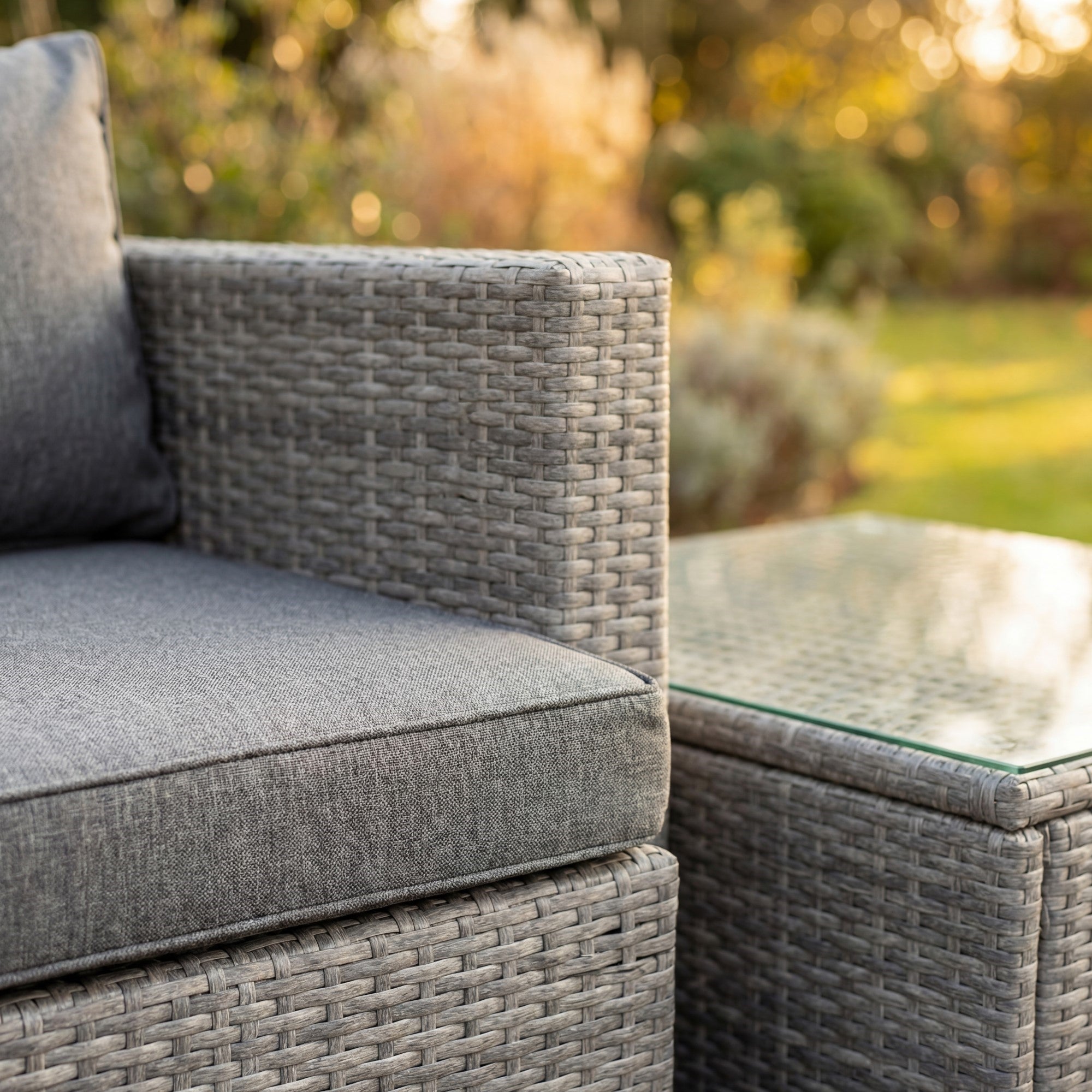 Anglesey - 5 Seat L-Shape Modular Set in Grey on Grey