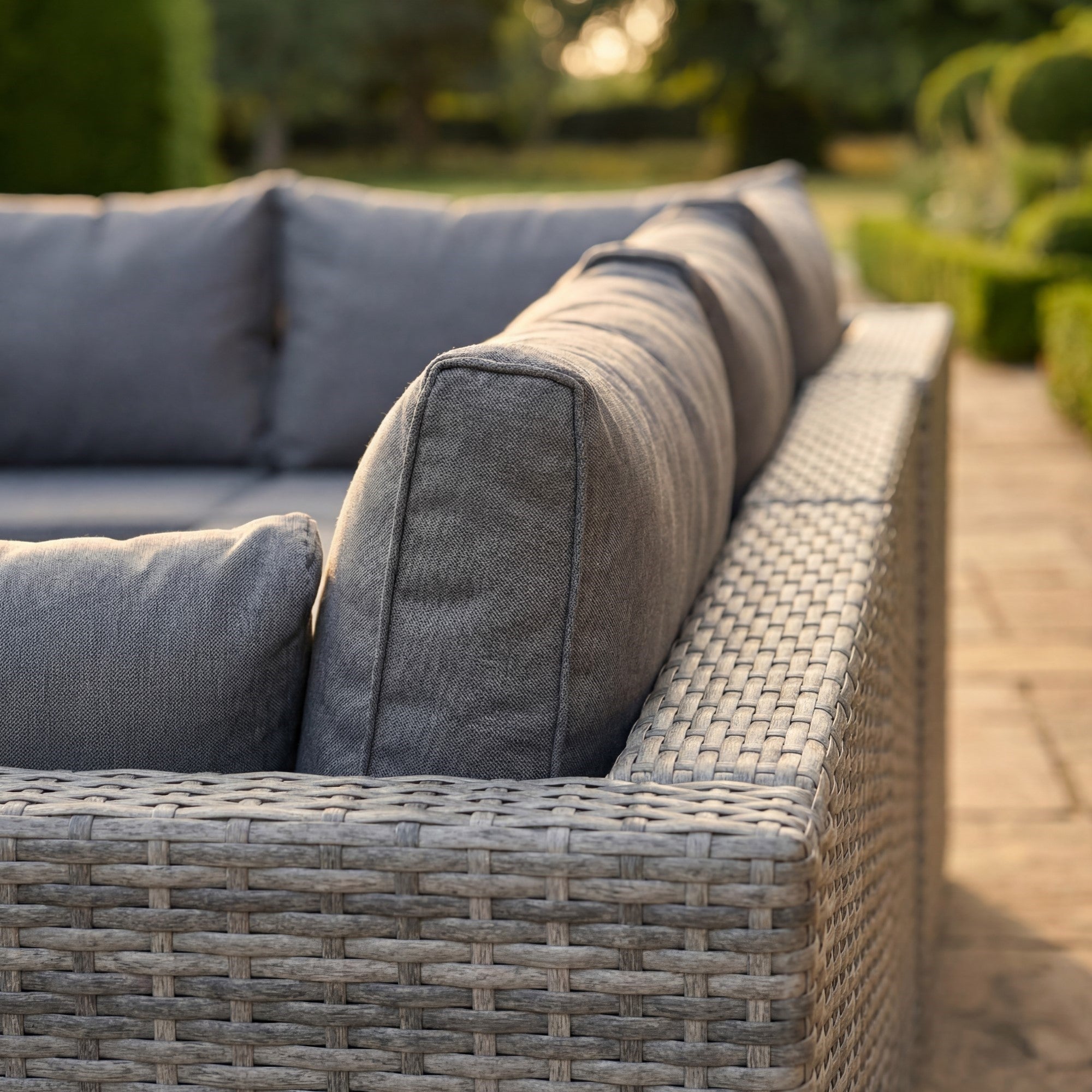 Anglesey - 5 Seat L-Shape Modular Set in Grey on Grey