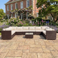 Stowe - 10 Seat Large U-Shape Modular Set in Cream on Brown