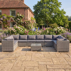 Anglesey - 10 Seat Large U-Shape Modular Set in Grey on Grey