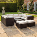 Stowe - 10 Seat Small U-Shape Modular Set in Cream on Brown