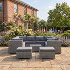 Anglesey - 10 Seat Small U-Shape Modular Set in Grey on Grey