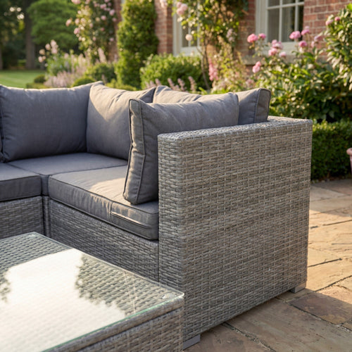 Anglesey - 10 Seat Small U-Shape Modular Set in Grey on Grey