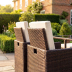 Blickling - 9 Piece Rattan Cube Set in Cream on Brown
