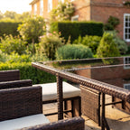Blickling - 9 Piece Rattan Cube Set in Cream on Brown