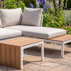 Dunster - Corner Sofa & Table Set in White & Beige